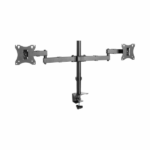 Brateck LDT24-C024 Βάση Γραφείου για 2 Οθόνες έως 27" με Βραχίονα Ασημί - Image 2