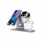 Βάση Φόρτισης 3 Σε 1 Για iPhone (8/8 Plus/X/XS/XS Max/ XR/11/11 Pro), Airpods Και Apple Watch Ασημί