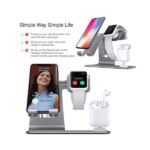 Βάση Φόρτισης 3 Σε 1 Για iPhone (8/8 Plus/X/XS/XS Max/ XR/11/11 Pro), Airpods Και Apple Watch Ασημί - Image 2