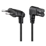 Goobay καλώδιο τροφοδοσίας Euro 56588, γωνιακό, 2x0.75 mm², 0.5m, Μαύρο