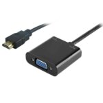 Powertech αντάπτορας HDMI (M) σε VGA (F) PTH-025 με Audio, Μαύρο