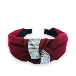 Στέκα Μαλλιών Σατέν με Στρας λεπτομέρεια Μπορντό - Image 3