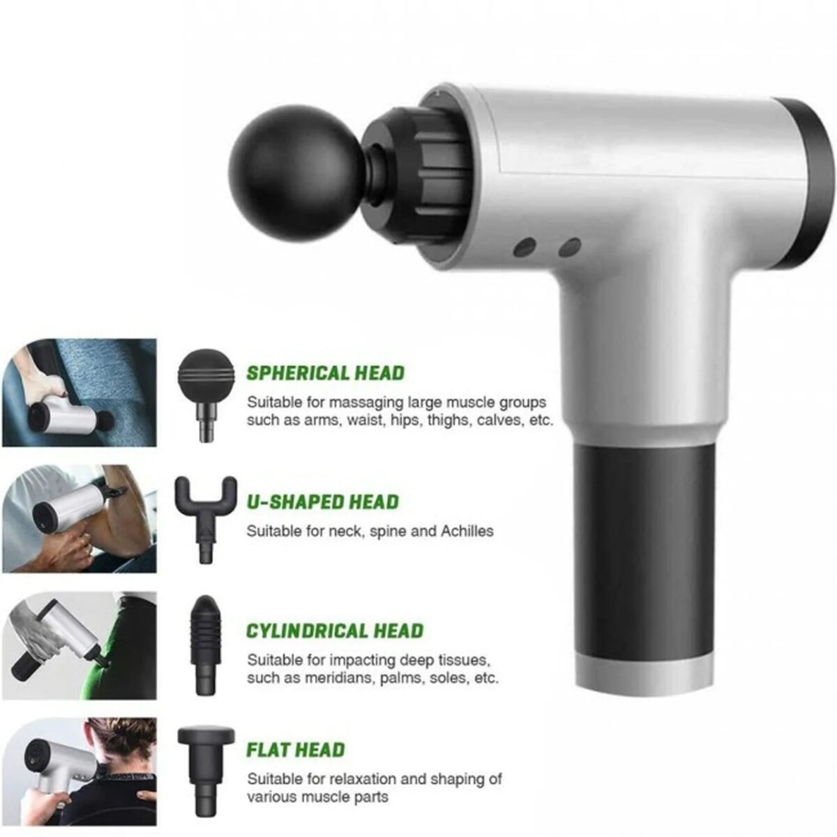 Συσκευή Μασάζ Fascial Gun Silver HG-320 - Image 9
