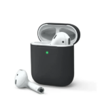 Θήκη Σιλικόνης για Airpods με κρίκο στήριξης Μαύρο - Image 2