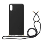 Θήκη Σιλικόνης για iPhone XS Max OEM Με Λουράκι Λαιμού Μαύρo